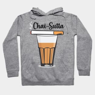 Chai Sutta Chai Tea Glass Hindi Quote Slogan Hoodie